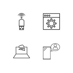 web simple outlined icons set