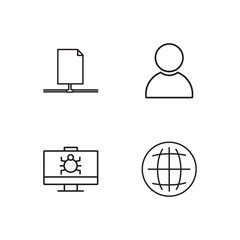 web simple outlined icons set