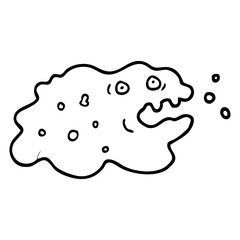 black and white cartoon germ