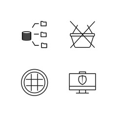 web simple outlined icons set