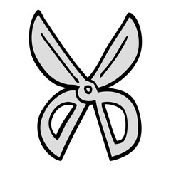 Obraz premium hand drawn doodle style cartoon scissors