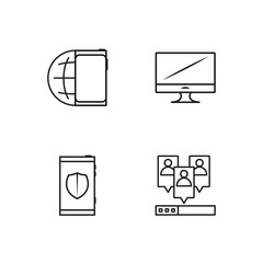 web simple outlined icons set