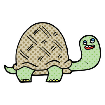 comic book style cartoon happy turtle