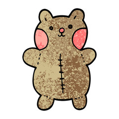 grunge textured illustration cartoon teddy bear