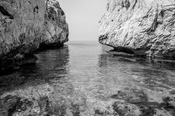 Jebha Playa monica beach and waves and rocks