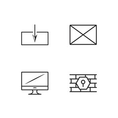 web simple outlined icons set