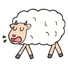 hand drawn doodle style cartoon sheep