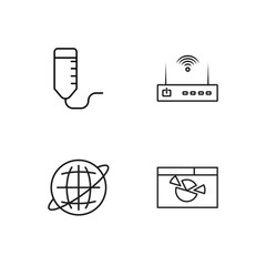 web simple outlined icons set