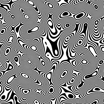 Optical illusion lines background. Abstract 3d black and white illusions. Conceptual design of optical illusion vector. EPS 10 Vector illustration