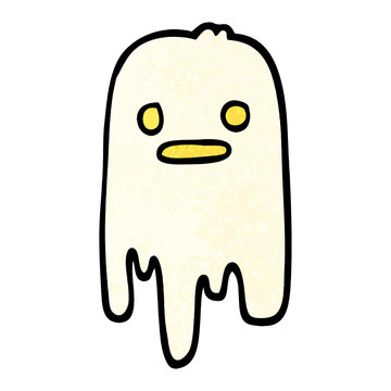 grunge textured illustration cartoon spooky ghost