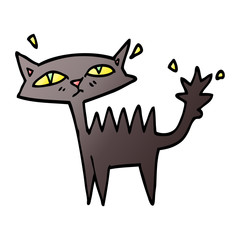 vector gradient illustration cartoon halloween black cat