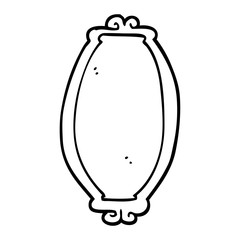 black and white cartoon mirror