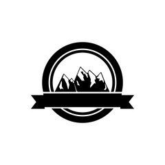 Retro logo of mountains