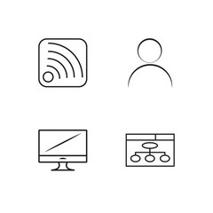 web simple outlined icons set