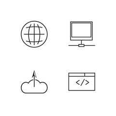 web simple outlined icons set