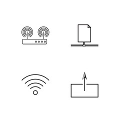 web simple outlined icons set