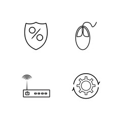 web simple outlined icons set