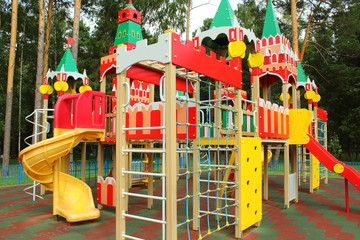 Children playground. Game complex. Close-up. Background.