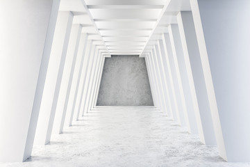 White concrete tunnel interior