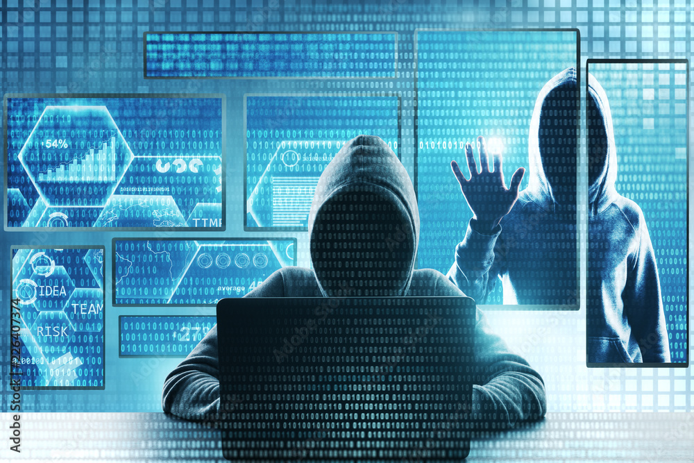 Poster hacking and malware concept