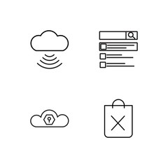 web simple outlined icons set