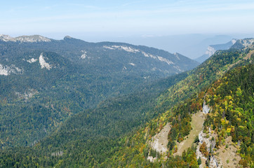 Fototapeta na wymiar View of the Chartreuse mountains