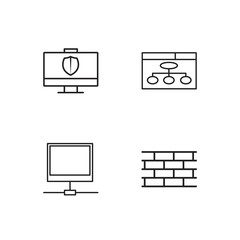 web simple outlined icons set