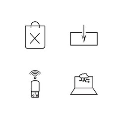 web simple outlined icons set