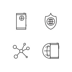 web simple outlined icons set