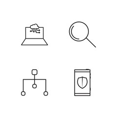 web simple outlined icons set