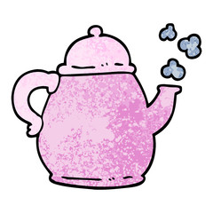 grunge textured illustration cartoon tea po