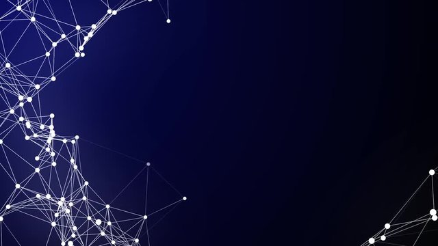 White Plexus on Dark Blue - Networking Graphic v2 - Looping Background HD