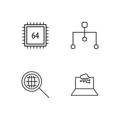 web simple outlined icons set