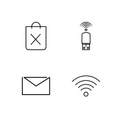 web simple outlined icons set