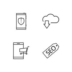 web simple outlined icons set