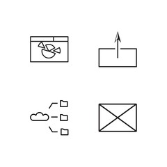 web simple outlined icons set