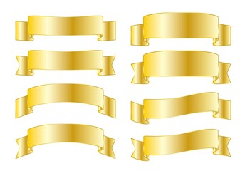 ゴールドのシンプルなリボン・タイトルセット