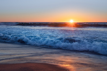 sunset over the sea