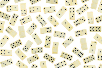 Set of dominoes game, isolated on white