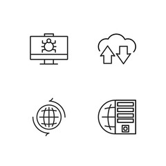 web simple outlined icons set