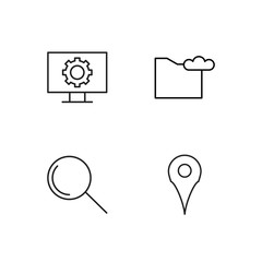 web simple outlined icons set