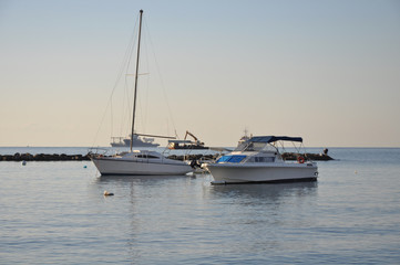 Fototapeta premium The beautiful boat in open sea