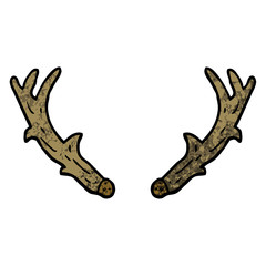 Fototapeta premium grunge textured illustration cartoon antlers