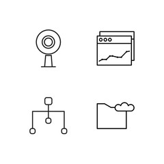 web simple outlined icons set