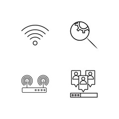 web simple outlined icons set