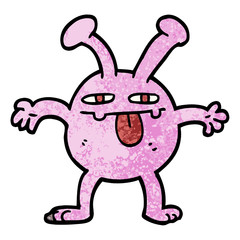 grunge textured illustration cartoon monster