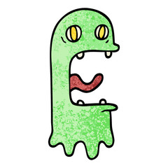 grunge textured illustration cartoon spooky ghost
