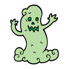 comic book style cartoon spooky ghost