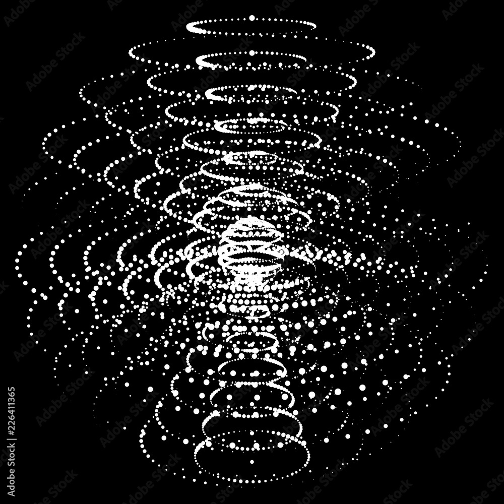 Poster abstract 3d sphere made of points. futuristic technology style. sphere particles. background vector.