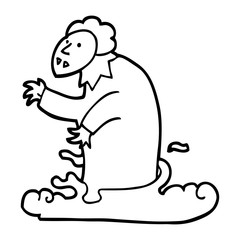 black and white cartoon spooky vampire